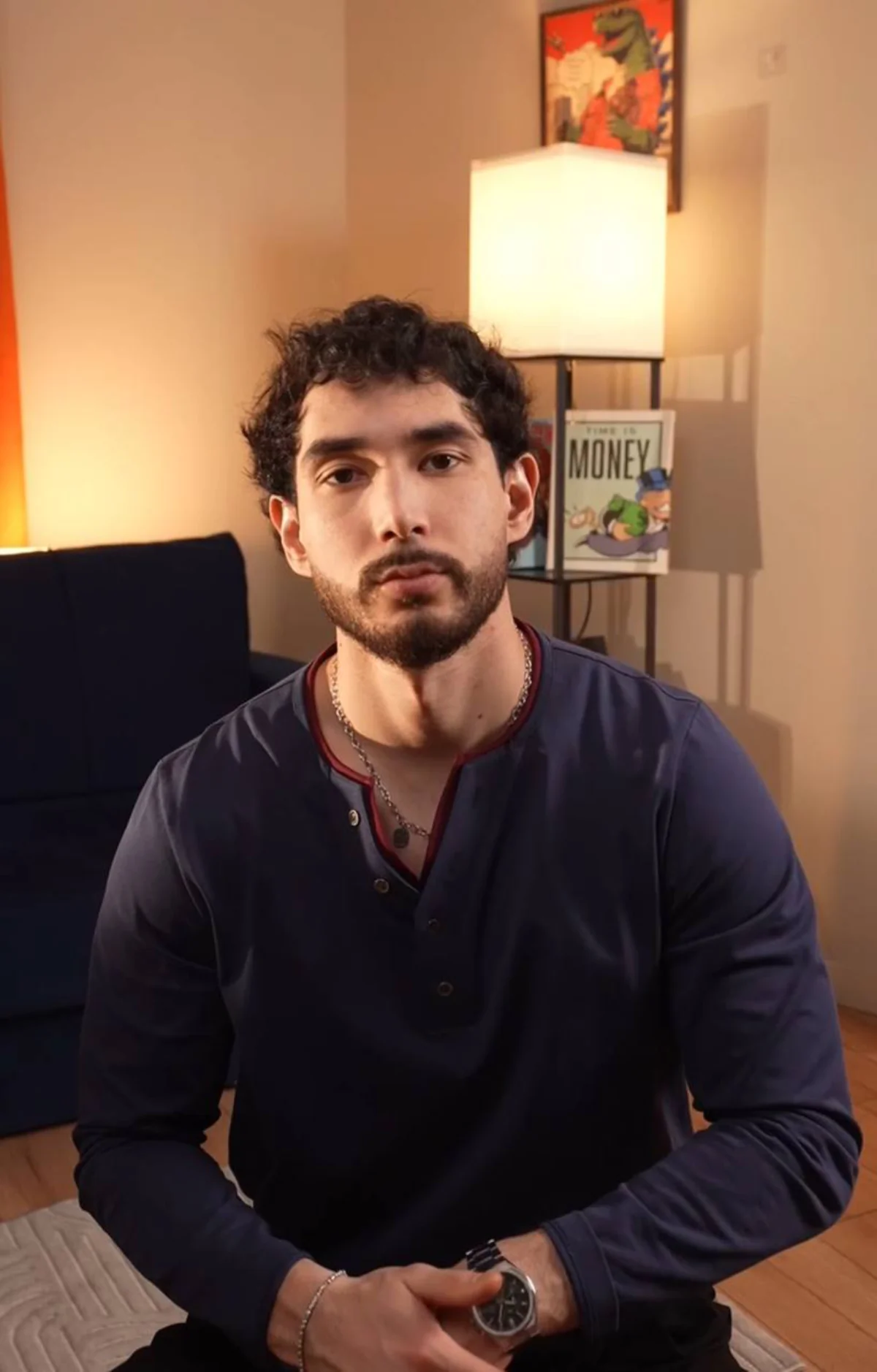 Лонгслив индиго