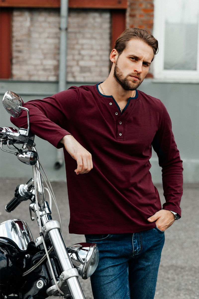 Лонгслив Regular с карманами (бордо)